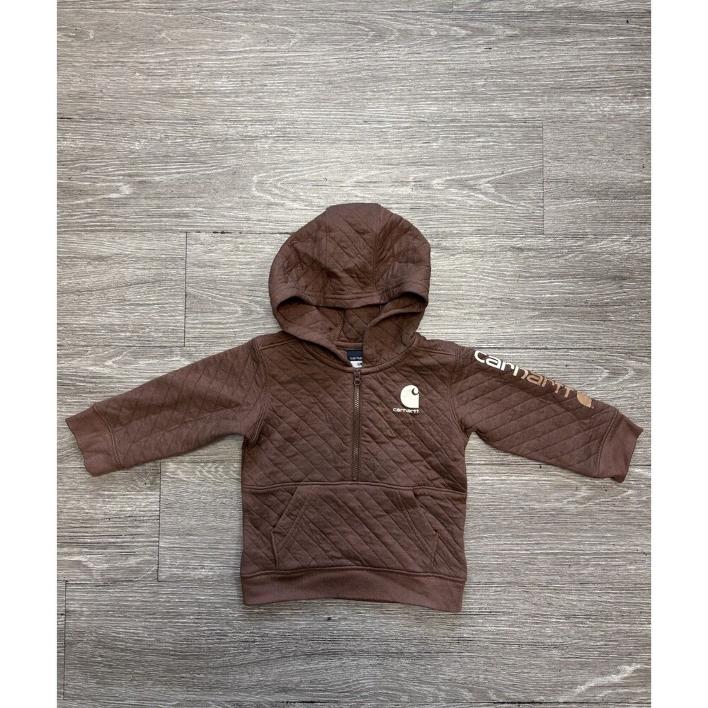 Carhartt Long-sleeve Quarter Zip Hoodie Quilted Design Size 12 Month Baby